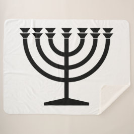 Jewish Menorah (symbool van het jodendom) Sherpa Deken