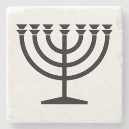 Jewish Menorah (symbool van het jodendom) Stenen Onderzetter