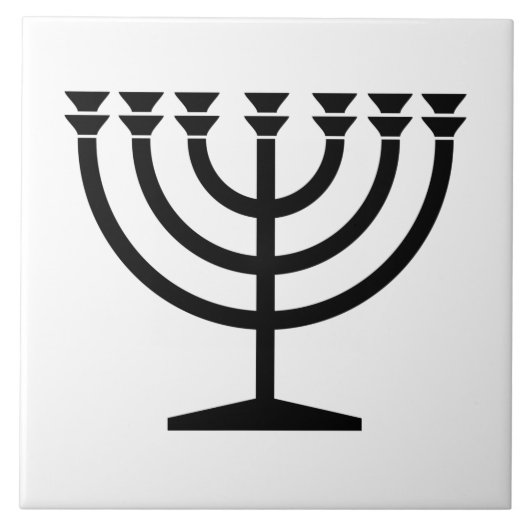Jewish Menorah (symbool van het jodendom) Tegeltje (Voorkant)