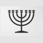 Jewish Menorah (symbool van het jodendom) Tissuepapier<br><div class="desc">Dit ontwerp is een illustratie van een menorah die door joodse mensen wordt gebruikt om de achtdaagse vakantie van de Hanukkah te vieren. De menorah is een negen-vertakt candelabrum dat tijdens de Hanukkah wordt aangestoken. Acht van de negen takken hebben licht (kaarsen of olielampen) dat de acht nachten van de...</div>