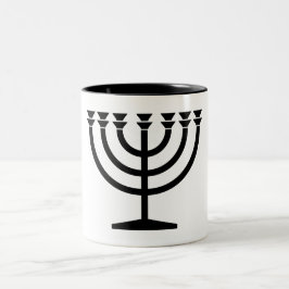 Jewish Menorah (symbool van het jodendom) Tweekleurige Koffiemok