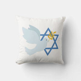 Jewish Peace Dove and Star of David Throw Pillow  Kussen