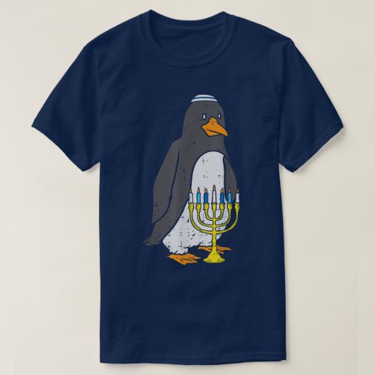 Jewish Penguin Menorah Animal Hanukkah Pajamas Cha T-shirt (Design voorkant)