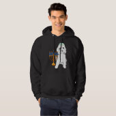 Jewish Poodle Dog Menorah Hanukkah Pajamas Chanuka Hoodie (Voorkant volledig)