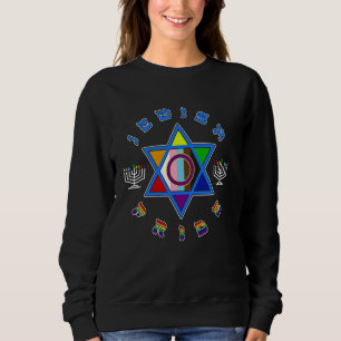 Jewish Pride Menorah Star LGBTQ Inclusiviteit Trui
