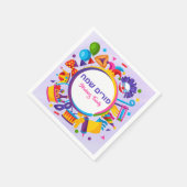 Jewish Purim Sameach Paars Clown Hamantash Servet (Hoek)