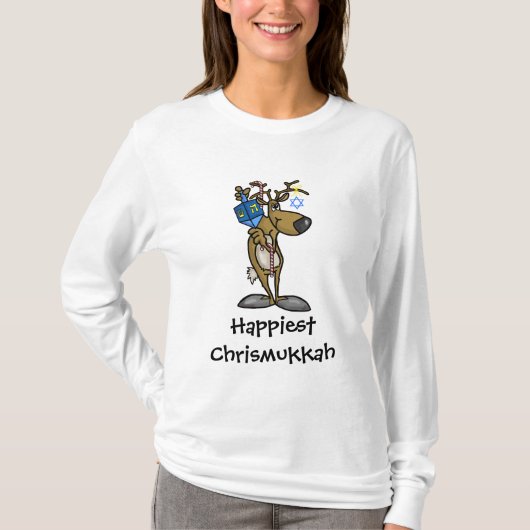 Jewish Reindeer Chrismukkah T-Shirt (Voorkant)