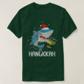 Jewish Shark Menorah Funny Hanukkah Chanukah Anima T-shirt (Design voorkant)