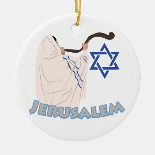 Jewish Shofar Keramisch Ornament (Voorkant)
