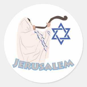 Jewish Shofar Ronde Sticker