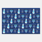 Jewish Snowman Monogram Kinder Holiday Assortation Inpakpapier Vel (Voorkant)