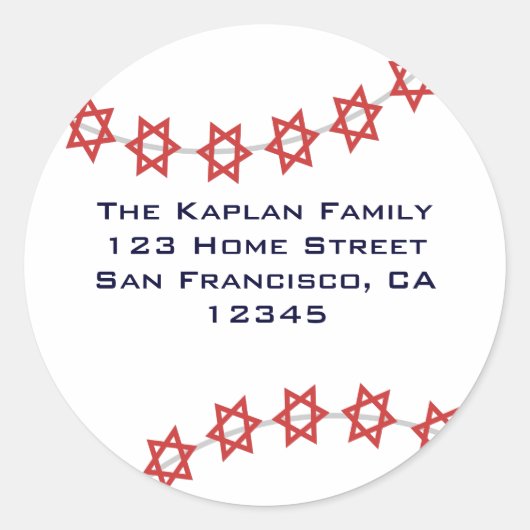 Jewish Star Baseball Sticker (Voorkant)
