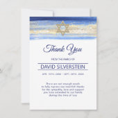 Jewish Star Blue Gold Sympathie bedankt begrafenis (Voorkant)