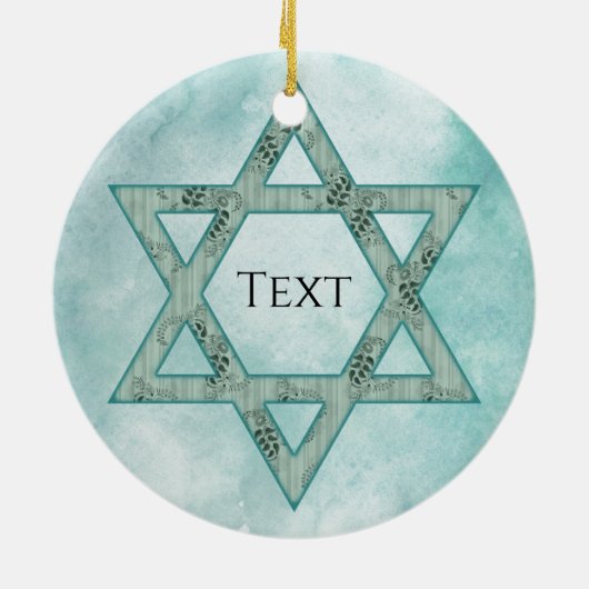 Jewish Star Ceramic Ornament (Achterkant)