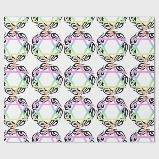 Jewish Star Colors Cadeaupapier (Vlak)