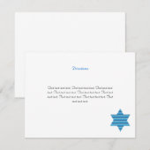 Jewish Star David Twins Bar Mitzvah Direction Card Informatiekaartje (Voorkant / Achterkant)