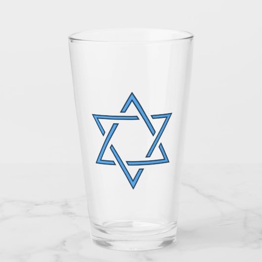 Jewish Star Design Drink glas (Voorkant)