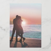 Jewish Star Geometric Lijst Roos Gold Wedding Folie Uitnodiging (Achterkant)