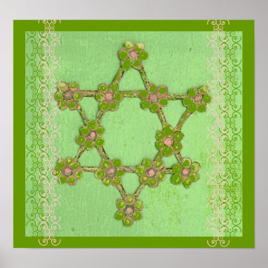 Jewish Star Judaica Fine Art Poster (Voorkant)