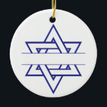 Jewish Star Keramisch Ornament<br><div class="desc">Breng een prachtig licht naar Hanoeka met een verbluffende nieuwe ster van David!</div>