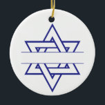 Jewish Star Keramisch Ornament<br><div class="desc">Breng een prachtig licht naar Hanoeka met een verbluffende nieuwe ster van David!</div>