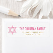 JEWISH STAR modern bat mitzvah roze goud simpel Etiket (Insitu)