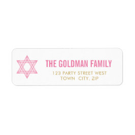 JEWISH STAR modern bat mitzvah roze goud simpel Etiket