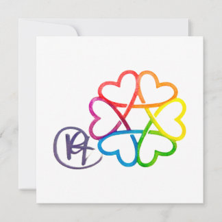 Jewish Star of Hearts Art Kaart