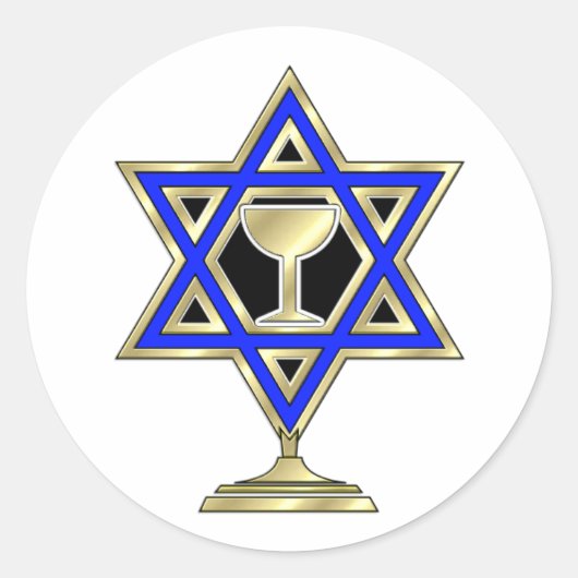 Jewish Star Ronde Sticker (Voorkant)
