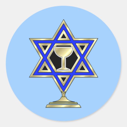 Jewish Star Ronde Sticker (Voorkant)