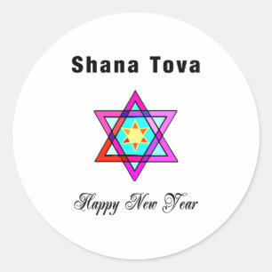 Jewish Star Shana Tova Ronde Sticker