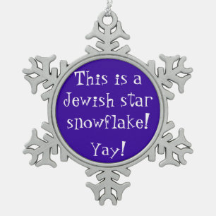 Jewish Star Snowflake Tin Sneeuwvlok Ornament