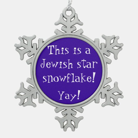 Jewish Star Snowflake Tin Sneeuwvlok Ornament (Voorkant)