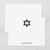 Jewish Star van David Bar Mitzvah Dank je Notitiekaartje (Voorkant / Achterkant)
