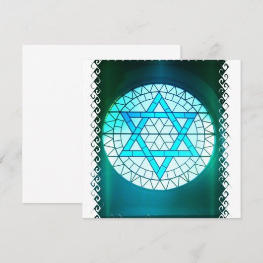 Jewish Star van David Invitation Kaart (Voorkant / Achterkant)