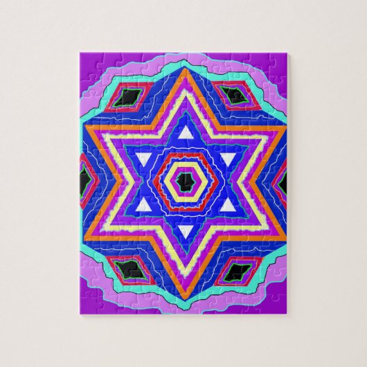 Jewish Star van David Legpuzzel (Verticaal)