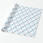 Jewish Star van David Pattern Cadeaupapier<br><div class="desc">Een klassiek ontwerp,  dit mooie Joodse thema inpakpapier is perfect voor Hanukkah. Plaats vandaag uw bestelling op een witte achtergrond met verschillende tinten van de blauwe ster van David-patronen! Kunstwerk gemaakt door: AMBillustraties http://www.etsy.com/shop/AMBillustrations/</div>