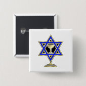 Jewish Star Vierkante Button 5,1 Cm (Voorkant /achterkant)