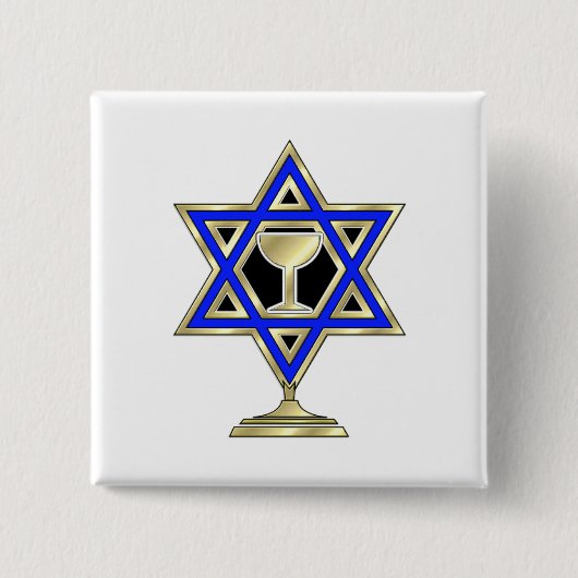 Jewish Star Vierkante Button 5,1 Cm (Voorkant)