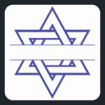 Jewish Star Vierkante Sticker<br><div class="desc">Breng een prachtig licht naar Hanoeka met een verbluffende nieuwe ster van David!</div>