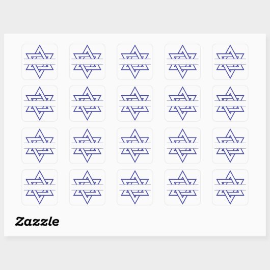 Jewish Star Vierkante Sticker (Vel)