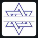 Jewish Star Vierkante Sticker<br><div class="desc">Breng een prachtig licht naar Hanoeka met een verbluffende nieuwe ster van David!</div>