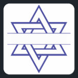 Jewish Star Vierkante Sticker<br><div class="desc">Breng een prachtig licht naar Hanoeka met een verbluffende nieuwe ster van David!</div>