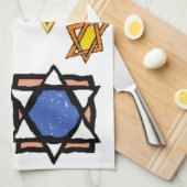 JEWISH STARS KITCHEN TOWELS - MOGEN DAVID GIFTS THEEDOEK (Quarter Fold)