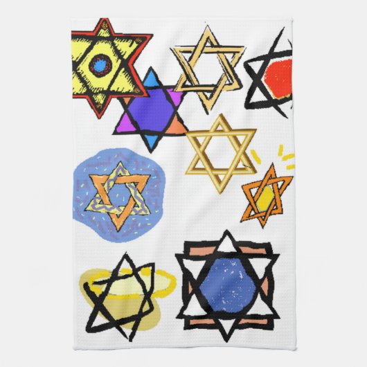 JEWISH STARS KITCHEN TOWELS - MOGEN DAVID GIFTS THEEDOEK (Verticaal)