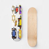 JEWISH STARS PRO DECK - JUDAIC GIFTS - HANUKKAH SKATEBOARD (Voorkant)
