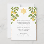 Jewish Sympathy Star Lemon Tree Waterverf Shiva Bedankkaart (Voorkant)