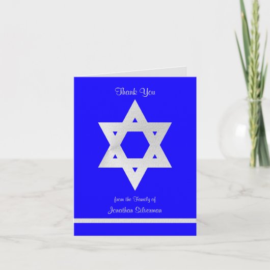 Jewish Sympathy Thank You Note Kaart - Blauw (Voorkant)