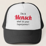 Jewish Trucker Hat - Mensch Superpower Trucker Pet<br><div class="desc">Deze vrachtwagenhoed zegt alles. Ideaal voor jezelf of voor de mensch in je leven.</div>