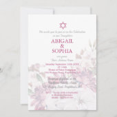 Jewish Twin Girls Floral Naming Ceremony Hebrew Kaart (Voorkant)